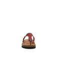 thumbnail image 3 of Women Soft Cork Footbed PU Leather Hook and Loop T Strap Flip Flops (PU Dark Red / 8 ), 3 of 4