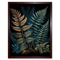 Detailed Botanical Illustration Fern Frond Species Art Print Framed Poster Wall Decor 12x16 inch