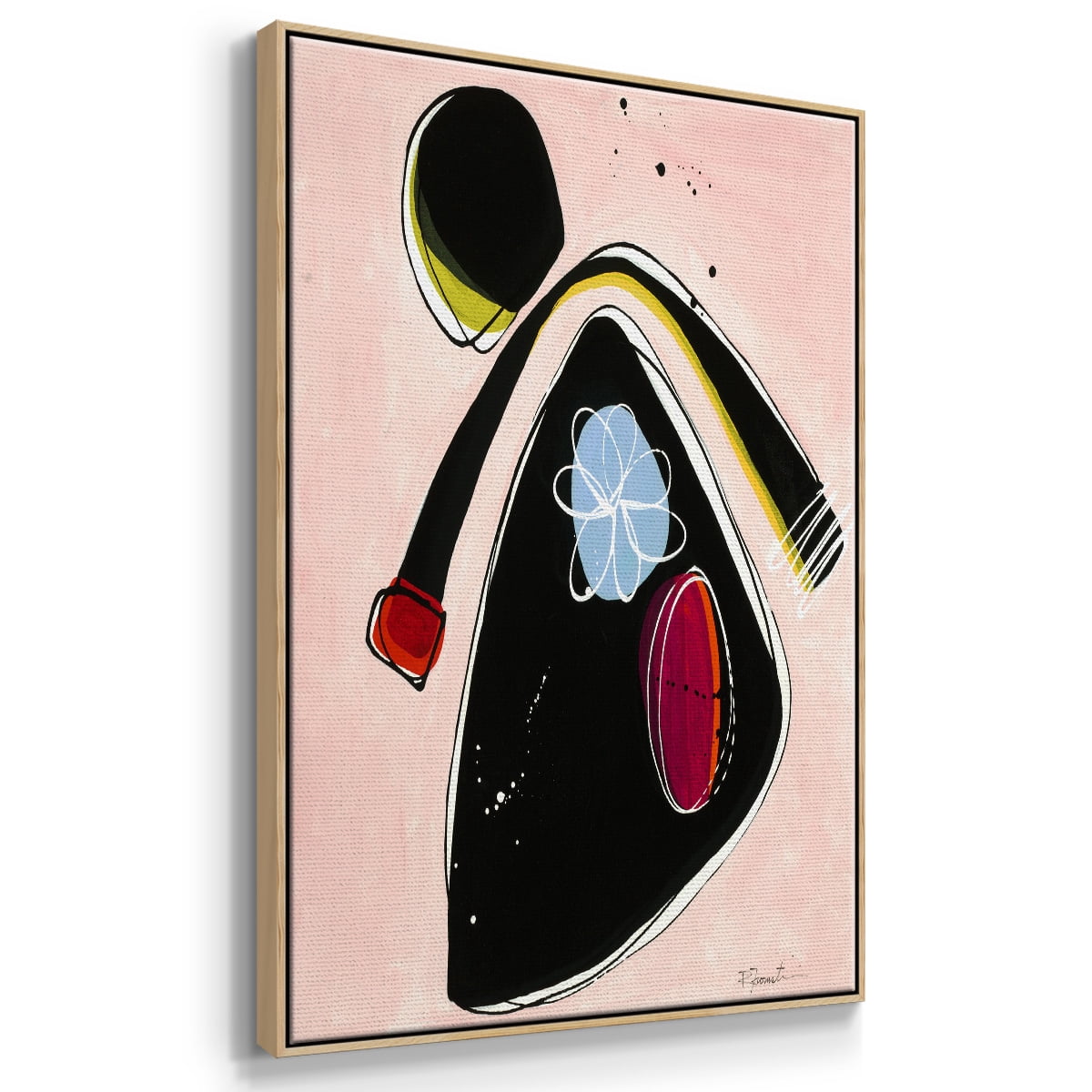 Wanna Play? II Framed Premium Gallery Wrapped Canvas - Ready to Hang - 27 x 41 - Natural Wood Floating Frame
