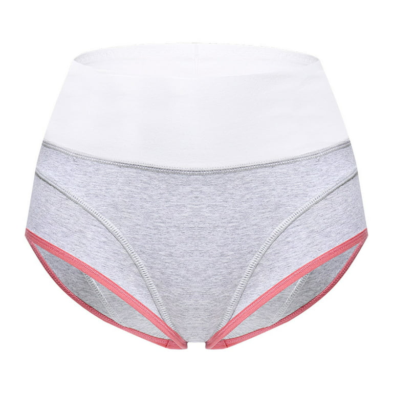 huanledash Women Panties High Waisted Contrast Color Red Hem Sport  Comfortable Moisture Wicking Stretchy Ladies Briefs Underpants Underwear  Daily Wear 