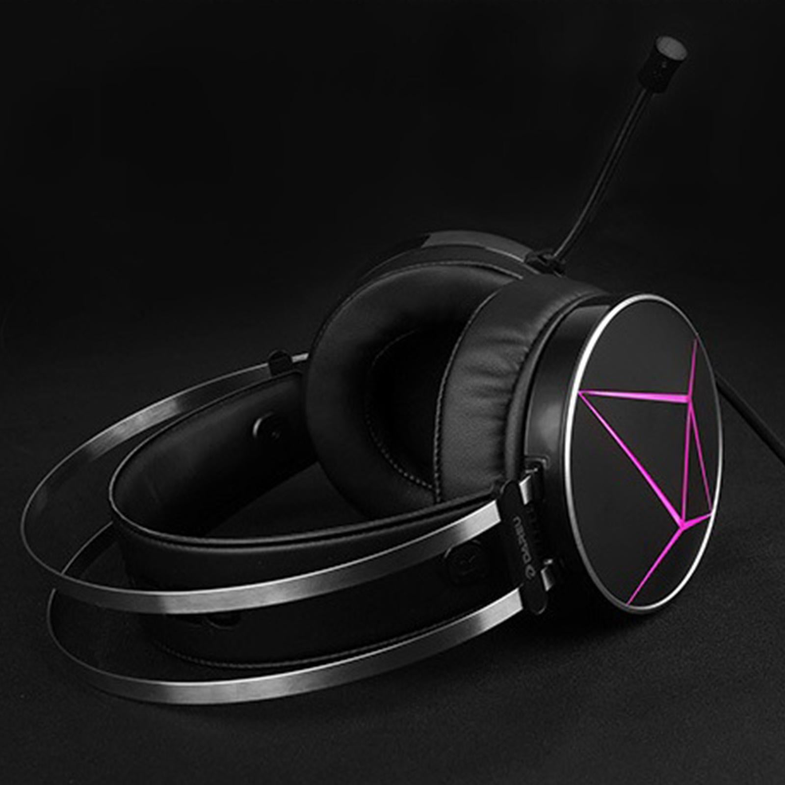 Upgrade Headset Foldable LED RGB Light Noise Reduction Stereo Gaming Headphones Microphone for PC PUBG CSGO