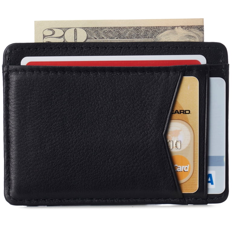 Men's Ultra-Thin Minimalist Front Pocket Wallet Leather photo 3