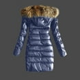 thumbnail image 4 of Women's Winter Faux Jacket With Down Insulation Coat Long Padded Furry Hood Warm Outwear, 4 of 4