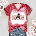 thumbnail image 4 of Fiudx Ofertas Relámpago Top de Manga Corta con Estampado Degradado para Mujer, Top Sexy de Verano con Cuello En V y Estampado Regular para El Día Del Mes, 4 of 6