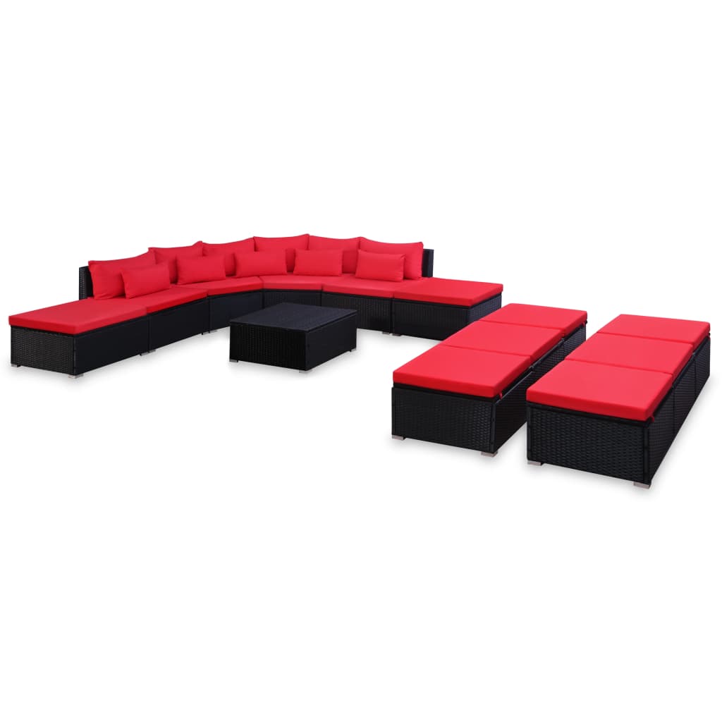 vidaXL Patio Furniture Set Conversation Set Sectional Sofa with Table Rattan - image 2 of 23
