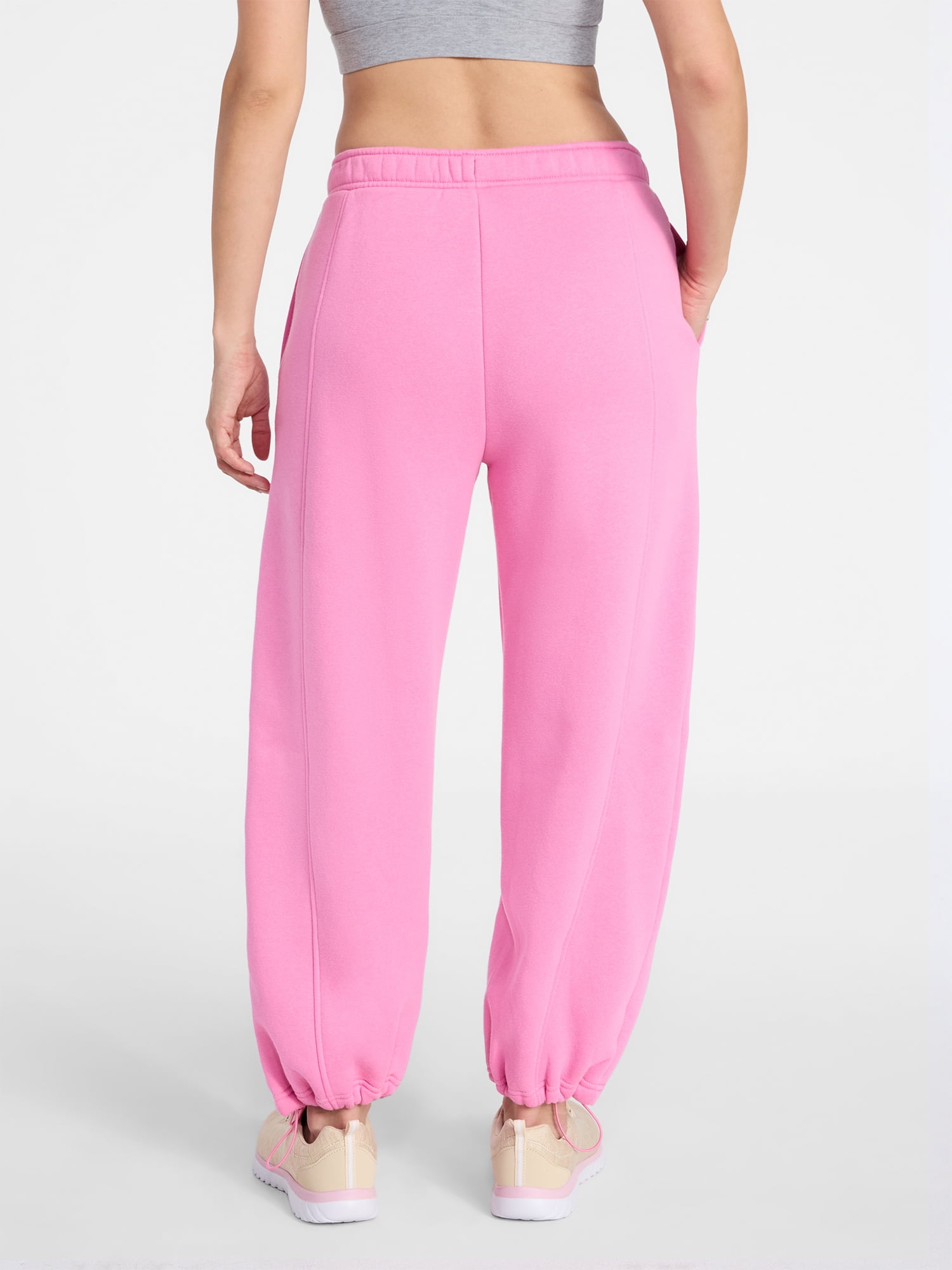 Athletic Works Women's and Women's Plus Fleece Barrel Leg Pants, Sizes XS-4X