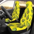 thumbnail image 3 of XMXT 2Pcs Car Seat Cover Decor Protector, Avocado Pattern Yellow Front Seat Covers for Cars SUVs, Universal Fit, 3 of 9