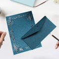 thumbnail image 5 of Hariumiu Unique Patterned Writing Paper Vintage-inspired Letter Writing Set with Retro Letter Paper Patterned Stationery Kraft Paper Envelopes Elegant Wedding, 5 of 8