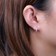 thumbnail image 3 of Limerencia Silver Small Hoop Earrings for Women Men Cubic Zirconia, Cuff Earrings Mini Piercing Jewelry for Women Sensitive Ears, 3 of 11