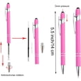 thumbnail image 4 of 12 Pieces Pink Ballpoint Pen with Stylus Tip, 2 in 1 Stylus Stylish Pen, Premium Metal Stylus Pen for Touch Screens, Black Ink, 1.0 mm Medium Point, 4 of 8