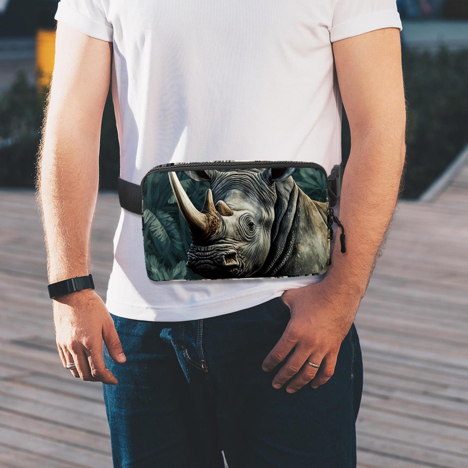 Rhinoceros Versatile Lightweight Adjustable Crossbody Bag with Extension Strap - Unisex Waist Bag Fanny Pack