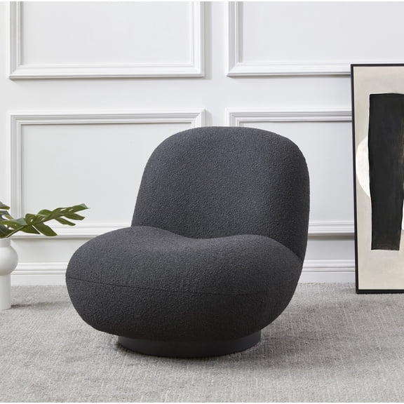 SAFAVIEH Couture Stevie Modern Boucle Solid Accent Chair, Black
