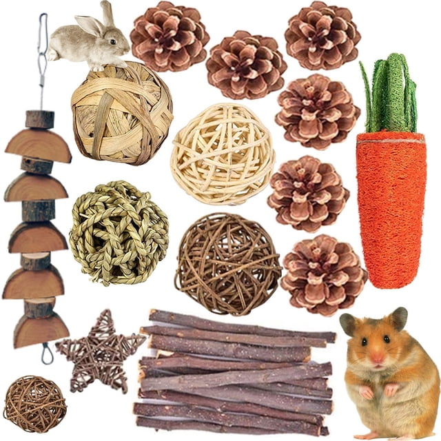 Juguetes para masticar hámster QHZHANG 24 unidades molares de madera