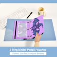 thumbnail image 5 of Cute Bat with Wizard Hat 2 Pack Pencil Pouch for 3 Ring Binder Smooth Zipper Folders with Pockets Clear Window Pencil Case, 5 of 6