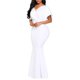 thumbnail image 5 of Vestido de fiesta formal de noche con dobladillo de sin espalda de manga corta para mujer Blanco S Baoblaze maxi vestido de gala, 5 of 8