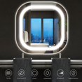 thumbnail image 3 of OUSIMY 24"" x 24"" LED Bathroom Mirror, 3 Colors Temperature & Dimmable Wall Mirror, Backlit + Front Lit, Anti-Fog Lighted Vanity Mirror, Memory Waterproof Lighted Bathroom Mirrors, White, 3 of 8