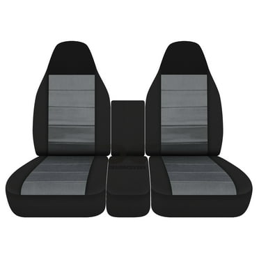 Fits 1994-2002 Dodge Ram Velour Seat Covers 40/20/40 W Int Seat Belt Console:Blk Charcoal