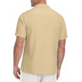 thumbnail image 5 of GIRUNS Men's Vintage Bowling Shirt Short Sleeve Button Up Summer Vacation Beach Shirt, 5 of 7