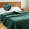 thumbnail image 4 of Phantoscope Diamond Quilted Throw Blanket for Couch Bed Sofa, Soft Solid Color Decorative Blanket, 50x60 Inches, Emerald Green, 4 of 6