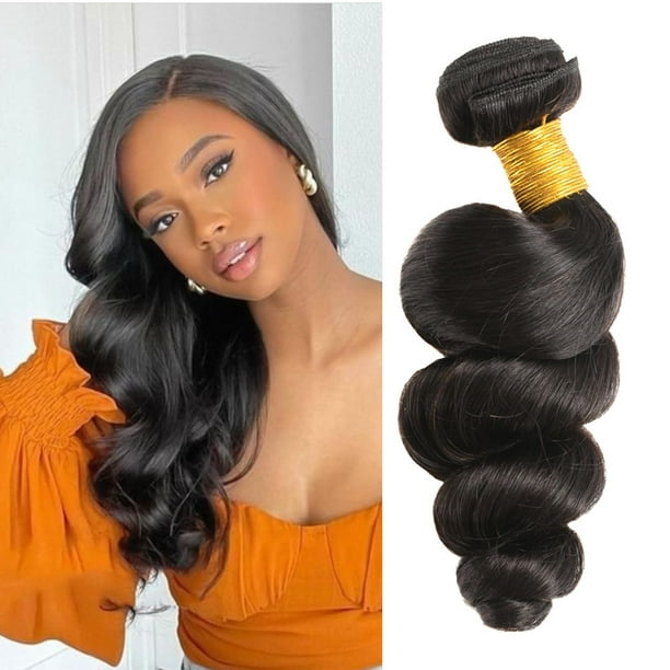VIYAVIYA Paquetes de cabello humano brasileño de onda suelta, color natural para mujeres, 3.53 oz/paquete, virgen única real, grado 10 A, 100 % sin procesar, extensiones de tejido de 20 pulgadas