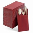 thumbnail image 1 of 50 Count Premium Paper Napkins with Flatware Pocket, Prefolded for Weddings and Parties, 1 of 5