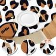 thumbnail image 4 of Brown Footballs with Leopard Spots Pattern Round Fitted Tablecloth with Elastic Edge,Dining Table Cover Waterproof,Outdoor Round Tablecloth for Camping,Dining,Indoor and Outdoor, 4 of 7