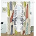 thumbnail image 2 of Coolnut Fathers Day Beige Background Thermal Insulated Blackout Grommet Printed Window Curtain - 84x55 in - 100% Polyester 2 Panels, Stitchingstyles, 2 of 6