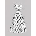thumbnail image 6 of Black and White Womens Vintage 1960s Retro Polka Dot Swing Dress With Bow, 6 of 8