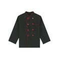 thumbnail image 3 of TSSOE Unisex Chef Coat Long Sleeve Chef Jacket Uniform Button Workwear for Hotel Restaurant Bakery Cooker Black XXL, 3 of 7
