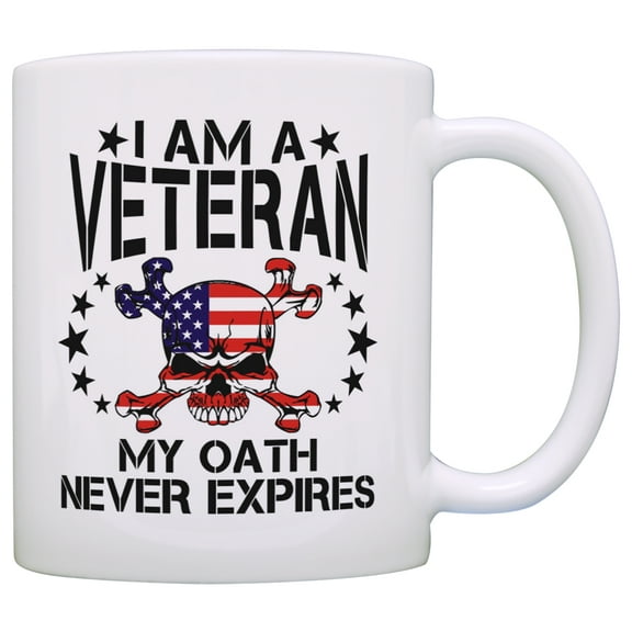 ThisWear Veteran Gift I'm a Veteran My Oath Never Expires Patriotic 11 ounce Coffee Mug