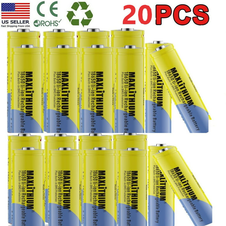 Rechargeable 18650 Li-Ion 3.7V 2500mAh Batteries Lot + Case Box