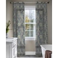 thumbnail image 4 of Blue Boho Sheer Curtains 63 Inch Length 2 Panels Set for Living Room/Bedroom, Vintage Ethnic Tribe Abstract Art Floral Kitchen Curtains Grommet Semi-Sheer Curtains Drapes Window Treatments 42"x63"x2, 4 of 7