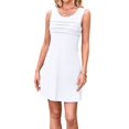thumbnail image 2 of Womens Pleated Front Tank Dresses Fashion Summer Sleeveless Pockets Sundress Casual Summer White XXL, 2 of 7