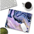 thumbnail image 4 of Mouse Pad, Purple Navy Gold Marble Mouse Pad, Premium-Textured Marbling Mouse Mat Square Waterproof Non-Slip Rubber Base Computer Mousepads for Office Laptop Desk, 4 of 6