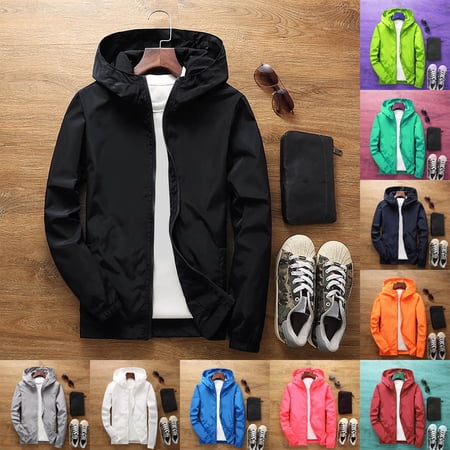 Pandaie Boys and Toddlers Zip-Up Hooded Sweatshirt Long Sleeve Windproof Jacket for Fall Daily Running Clothes Black 3-4 Years