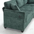 thumbnail image 6 of Modern Storage Sofa with Dual Usb, 2 Side Pockets, Ottoman Storage Bench Cloud Sectional Chenille Sofa Oversized, 4-Seat, L-Shaped Couch (Green), 6 of 11