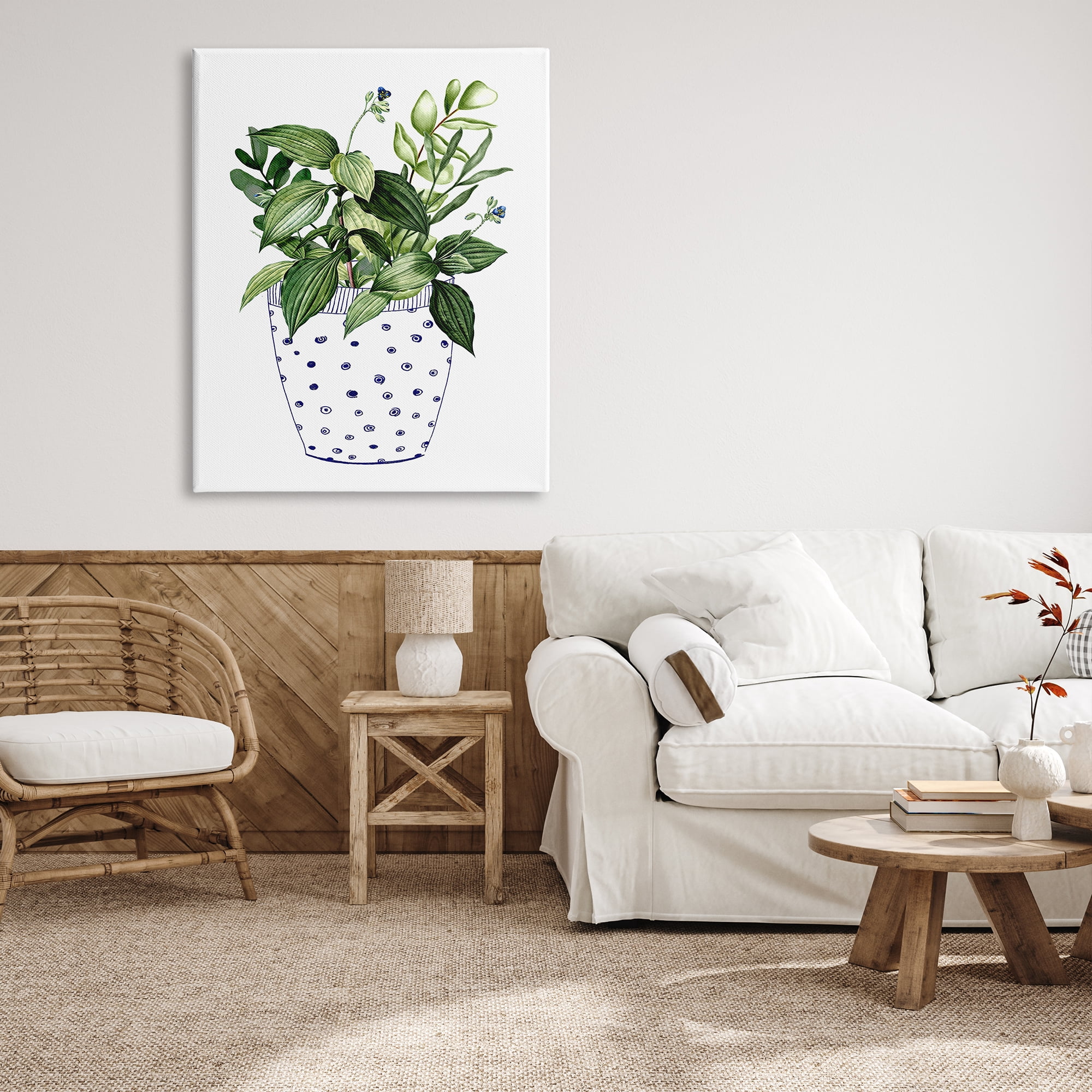 Stupell Industries Modern Potted Plant Botanical & Floral Painting Gallery Wrapped Canvas Print Wall Art, 36 x 48