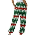 thumbnail image 6 of Tejiojio Christmas Women's Casual Trousers Printing Drawstring Pants Waist Long Pants Sweatpants With Pocket, 6 of 7