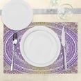 thumbnail image 3 of Ambesonne Yellow and Purple Place Mats Set of 4, Cosmos Mandala, Standard Size, Mustard and Purple, 3 of 6