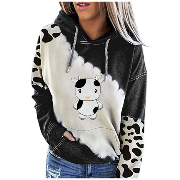 Sudadera informal de manga larga con capucha y estampado de moda para mujer Pompotops gfhjh23914