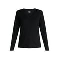 thumbnail image 6 of Time and Tru Women's Slub V-Neck Tee with Long Sleeves, Sizes XS-XXXL, 6 of 6