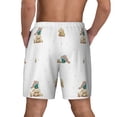 thumbnail image 4 of Goofa Rabbit Blowing Dandelions Printed Men's Swim Trunks Board Shorts Quick Dry Mens Swimming Trunks with Compression Liner,Breathable Fit Hawaii Beach Shorts-X-Large, 4 of 9