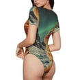 thumbnail image 2 of KLL Chat Aventurier de l'Espace pour Femmes Justaucorps à Manches Courtes, Justaucorps Aguichant une Pièce Col Rond Justaucorps Gainant Contrôle du Ventre-TG, 2 of 7