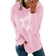 thumbnail image 5 of Posijego Hoodies for Women Christmas Sweatshirts Snowflake Print Long Sleeve Hooded Pullover Sweatshirt, 5 of 6