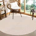thumbnail image 4 of Teppich Homes Soft Cream Geometric Wool Round Rug 9x9 - Tufted Area Carpet for Hallway And Living Room, 4 of 6