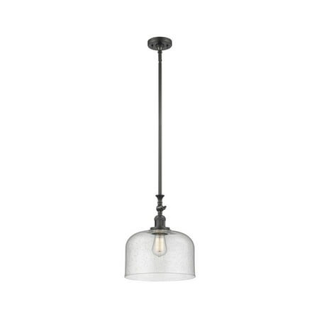 

Oil Rubbed Bronze Tone Mini Pendants 12 Wide Seedy Glass Steel/Cast Brass Medium Base LED 1 Light Fixture