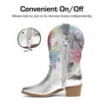 thumbnail image 6 of BURUDANI Girls' Western Cowgirl Cowboy Boots Glitter Rainbow Embroidered Mid-Calf Boots, 6 of 7