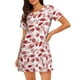 thumbnail image 1 of Fotbe Red Football Bata de Dormir para Mujer con Estampado, Camisón de Algodón de Manga Corta, Ropa de Dormir Casual, 1 of 6