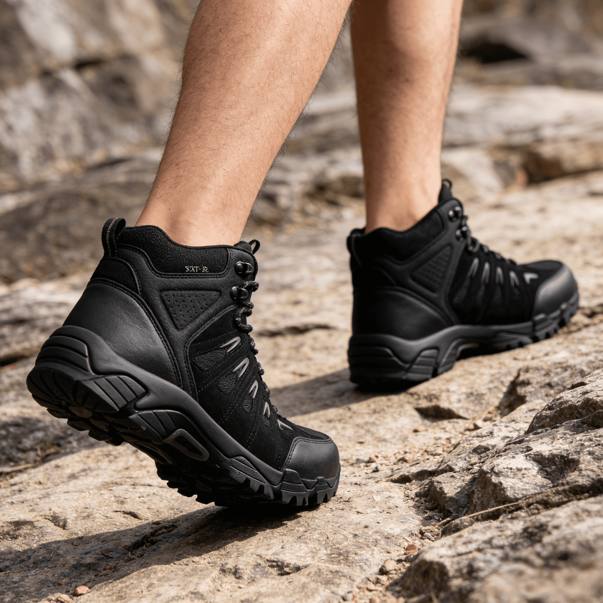 COM STAR Men’s Hiking Boots Mid-Top Outdoor Trekking Shoes Comfortable Durable Trail Boots for Camping, Climbing, Hiking & Outdoor Walking