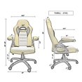 thumbnail image 4 of ViscoLogic Series THRILL Gaming Racing Style Swivel Office Chair  (White & Black), 4 of 6
